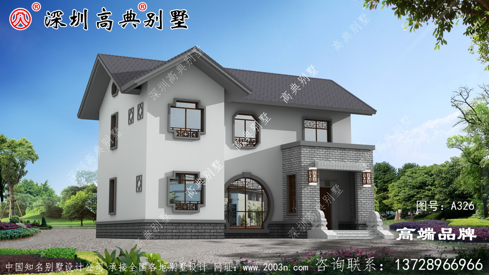 新中式别墅设计图，优雅大气