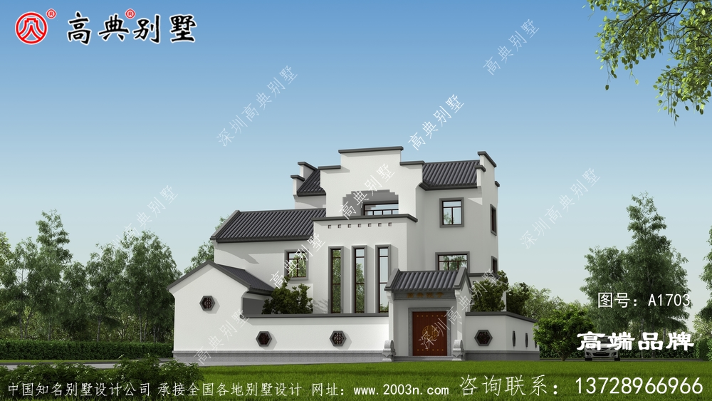 新中式别墅设计图，建出来的实物效果杠杠的